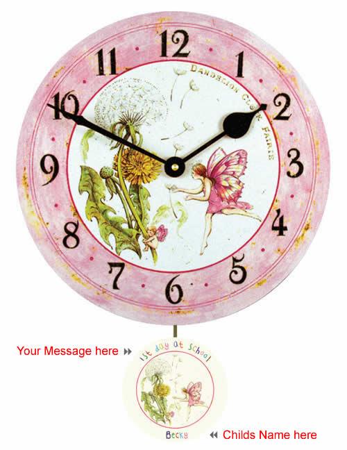 personalised children's pendulum clocks