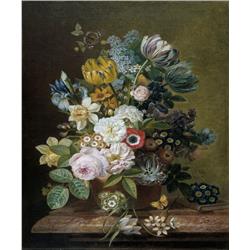 Lot - TWO OILS ON BOARD: R. Davey, floral still-life